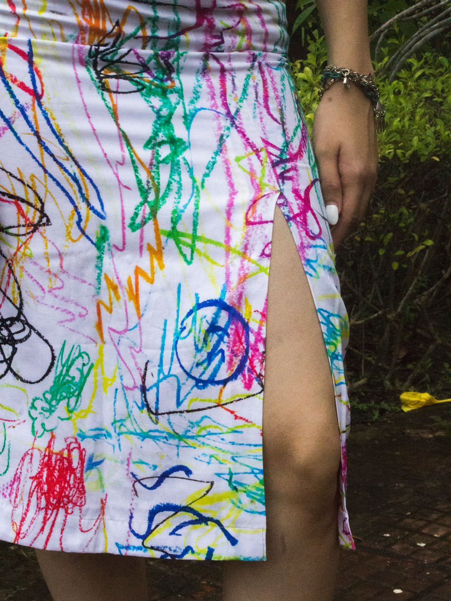 Your First Drawing Midi Skirt