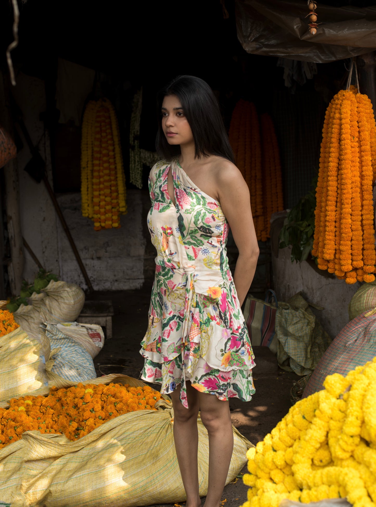 Phool Mandi One Shoulder Dress