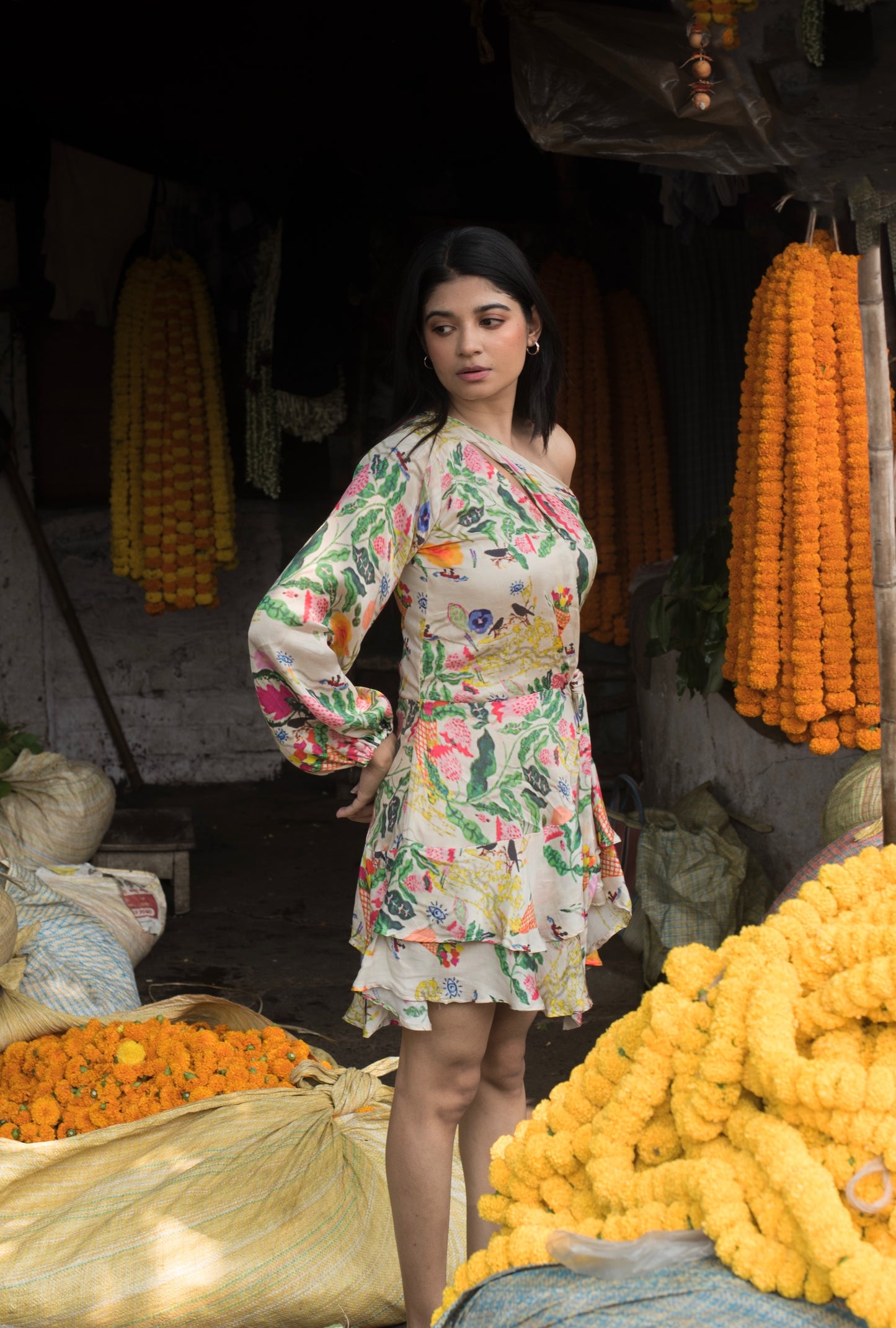 Phool Mandi One Shoulder Dress