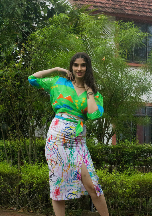 Your First Drawing Midi Skirt