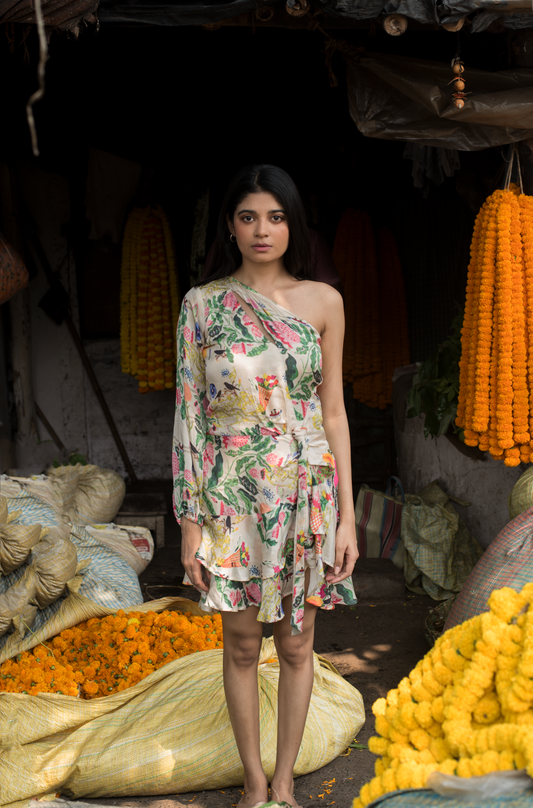 Phool Mandi One Shoulder Dress